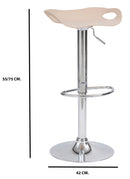 Sgabello con Alzata a Gas Seduta Girevole in Polipropilene Panna-5