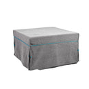 Pouf Letto Trasformabile Pieghevole con Materasso Rivestimento Grigio-2
