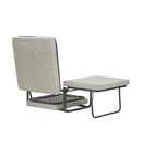 Pouf Letto Trasformabile Pieghevole con Materasso Rivestimento Grigio-5