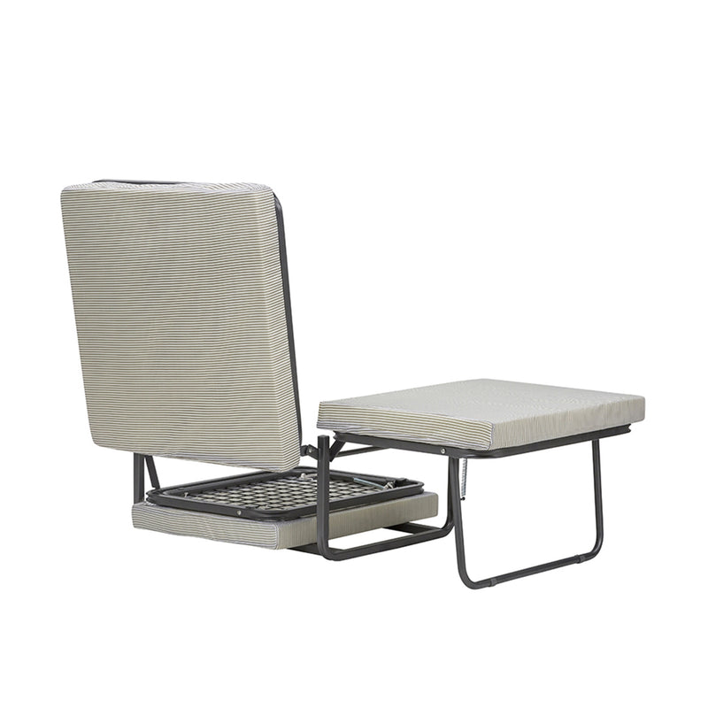 Pouf Letto Trasformabile Pieghevole con Materasso Rivestimento Grigio-5