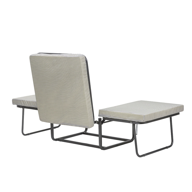 Pouf Letto Trasformabile Pieghevole con Materasso Rivestimento Grigio-6