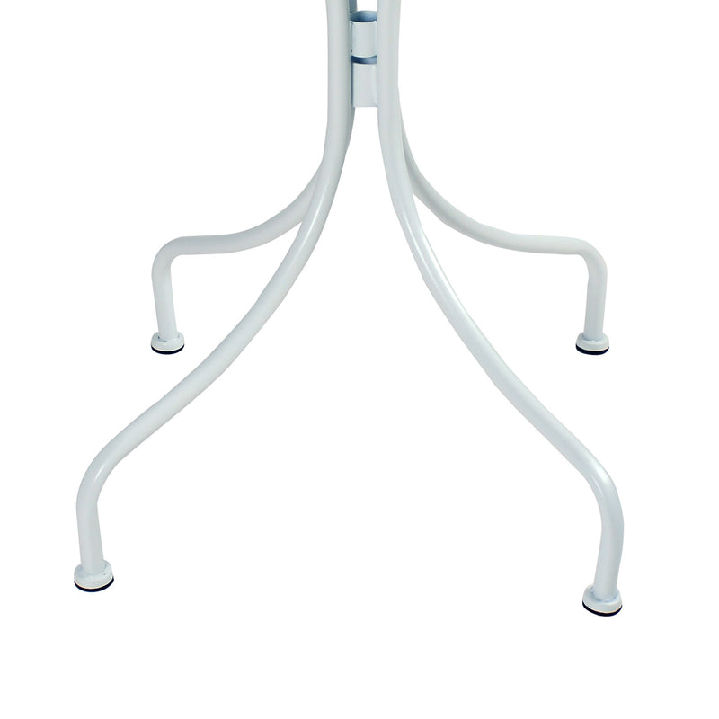 Tavolo Quadrato da Esterno 70x70x71 cm Bianco-3