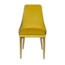 Sedia Imbottita 47x57x88 cm Senape e Oro-2