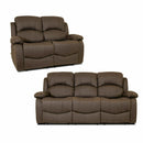 Set 2 Divani Reclinabili Manuali 2 Posti e 3 Posti in Econabuk Cross Chocolate-1