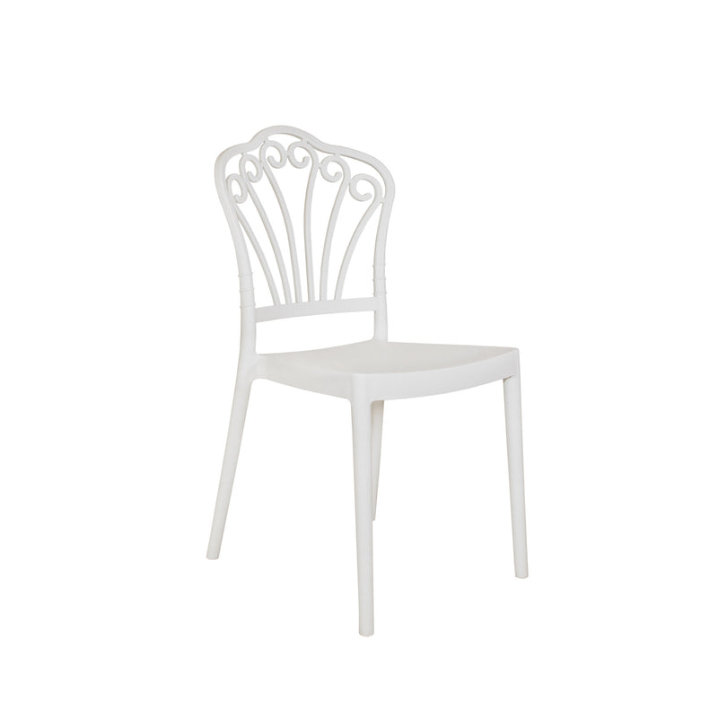 Sedia da Esterno in Propilene 9x44x44 cm Bianco-2