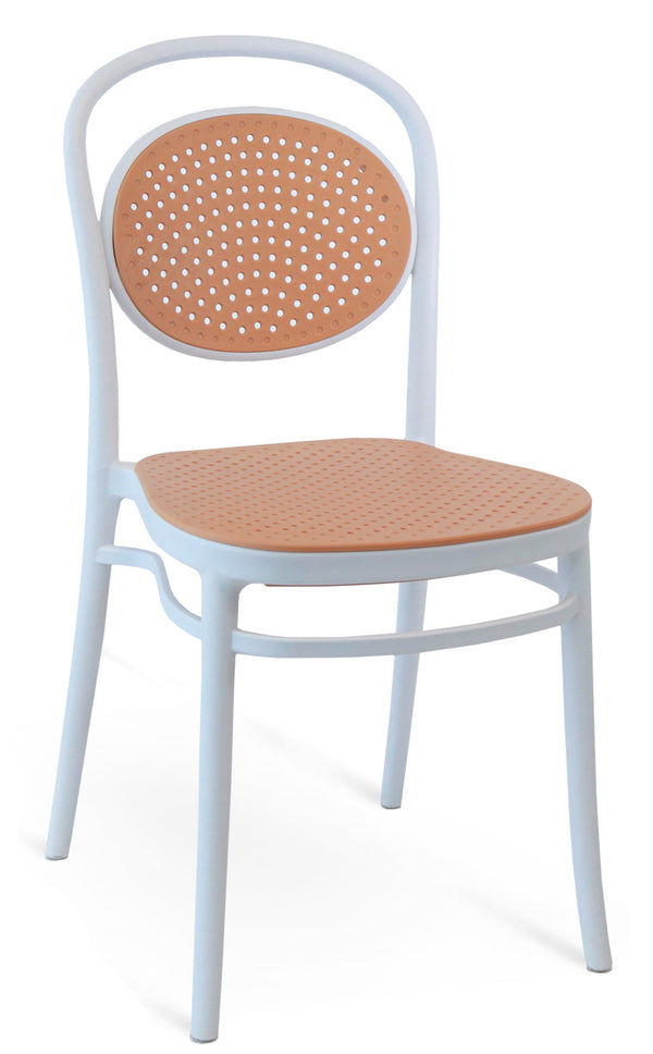 Sedia da Giardino 53x41x85 cm in Polipropilene Cosette Bianca/Corda acquista