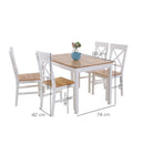 Set Woody Tavolo e 4 sedie Rovere Gambe Bianche-4