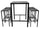 Set Bar Tavolo Alto e 4 Sgabelli  da Giardino in Metallo Utility Snack Nero