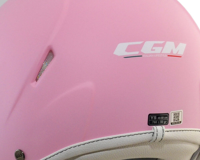 Casco Demi-Jet per Bambini Visiera Lunga CGM Magic Smile 205S Rosa Opaco Varie Misure-3