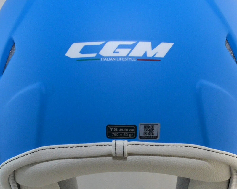 Casco Demi-Jet per Bambini Visiera Lunga CGM Magic Smile 205S Azzurro Opaco Varie Misure-5
