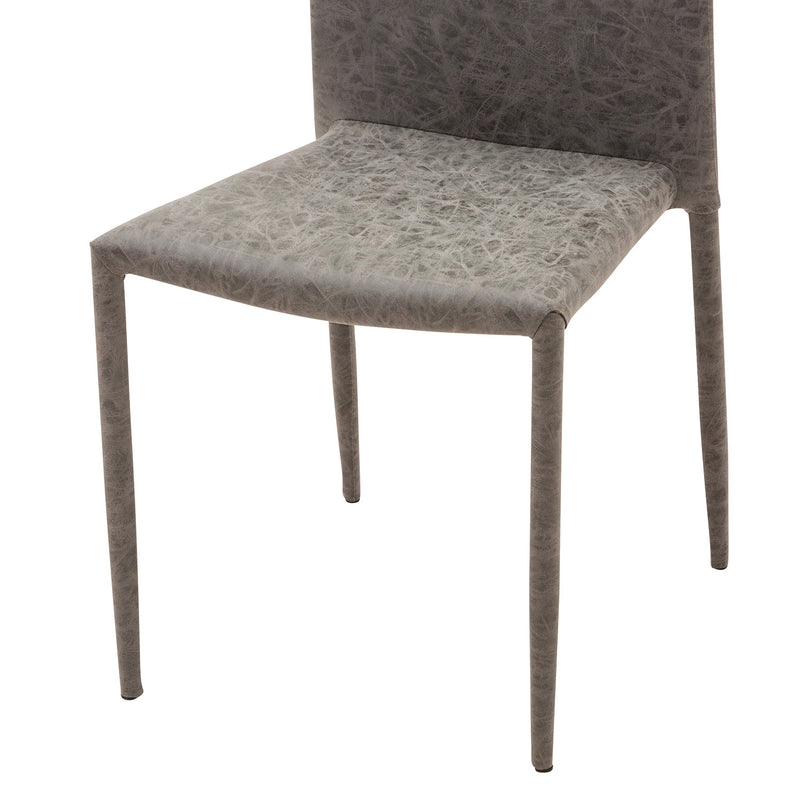 Sedia Imbottita 46x50x89 cm in Similpelle Dani Plus Grigio Meccanico-2