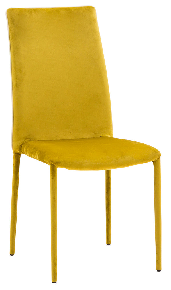 online Sedia Imbottita 58x44x97 cm in Tessuto Vellutato Dedis Plus Gialla