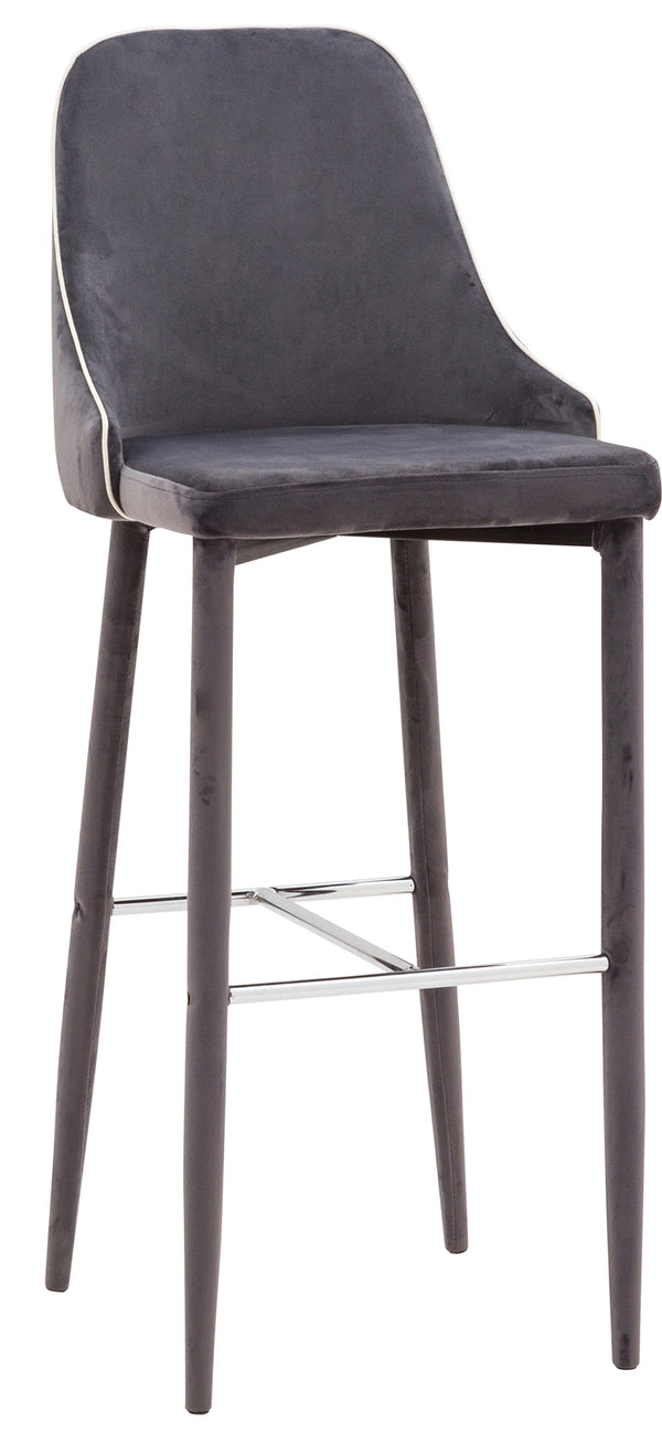 online Sgabello Alto 45x50x110 cm in Tessuto Vellutato New Plana Plus Cenere