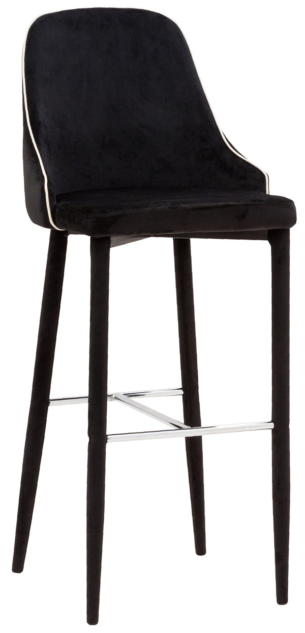 sconto Sgabello Alto 45x50x110 cm in Tessuto Vellutato New Plana Plus Nero