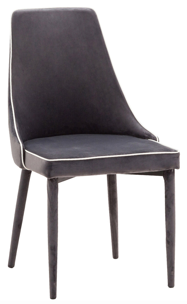 sconto Sedia Imbottita 47x57x88 cm in Tessuto Vellutato New Plana Plus Cenere