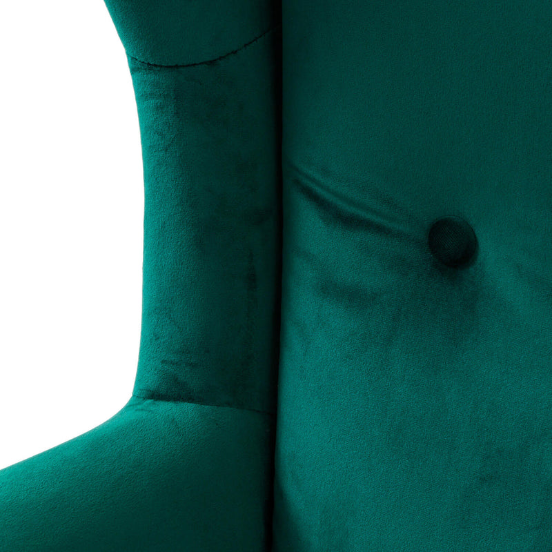 Poltrona Imbottita 84x102x103 cm in Tessuto Velluto Julia Plus Verde Petrolio-2