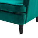 Poltrona Imbottita 84x102x103 cm in Tessuto Velluto Julia Plus Verde Petrolio-4