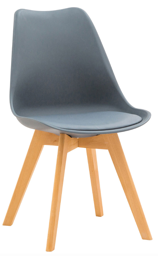 acquista Sedia 45x55x88 cm in Poliuretano e Legno Isla Cenere