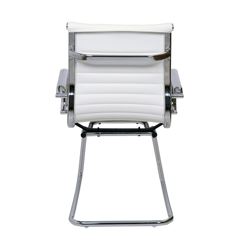 Sedia Poltrona Attesa da Ufficio in Similpelle Akka Bianca-3