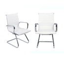 Sedia Poltrona Attesa da Ufficio in Similpelle Akka Bianca-5