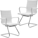 Sedia Poltrona Attesa da Ufficio in Similpelle Akka Bianca-7