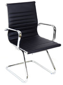 Sedia Poltrona Attesa da Ufficio in Similpelle Akka Nera-1