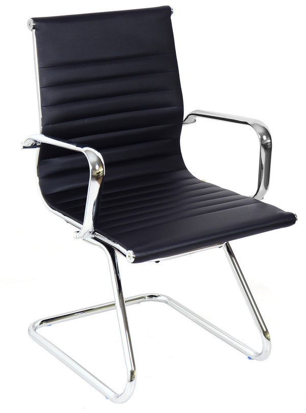 sconto Sedia Poltrona Attesa da Ufficio in Similpelle Akka Nera