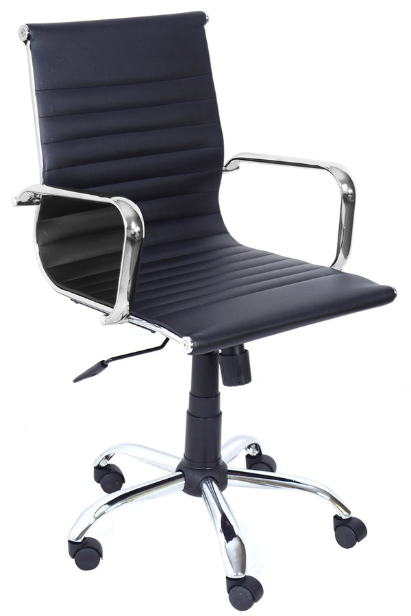 acquista Sedia Poltrona Direzionale da Ufficio in Similpelle Akka Nera