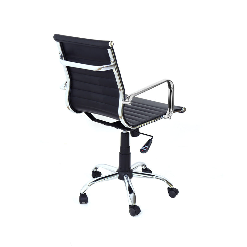 Sedia Poltrona Direzionale da Ufficio in Similpelle Akka Nera-2