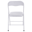 Sedia Pieghevole in Metallo 88x25,5x44,5 cm Bianco-4