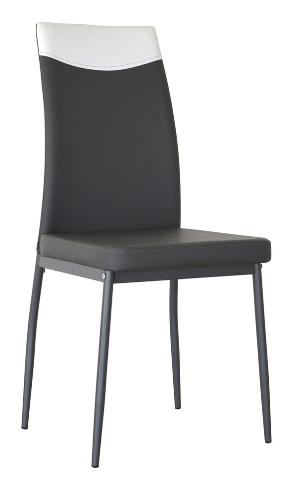 Sedia Jet 50x44x96 cm in Similpelle Grigia Jet con Fascia Bianca sconto