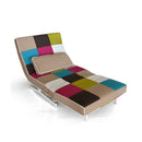 Poltrona Letto Singolo 90x76x89 cm in Metallo e Tessuto a Quadri Super Multicolor-2