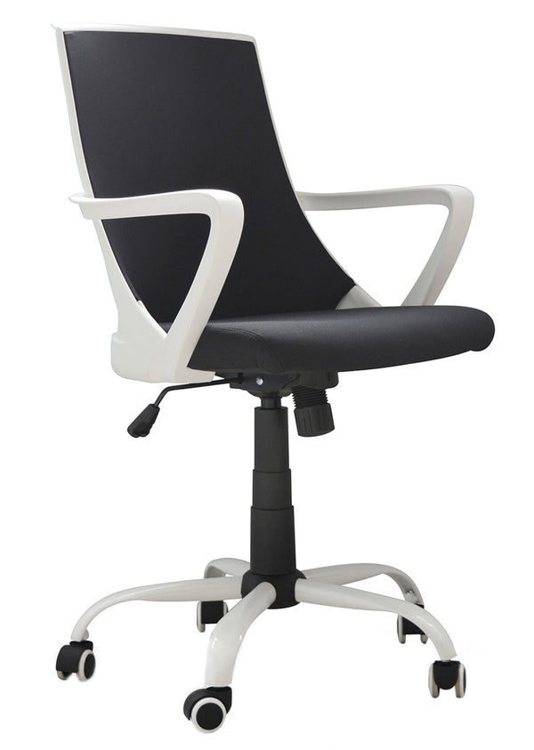 Sedia Poltrona Operativa da Ufficio in Tessuto Chat Nero sconto