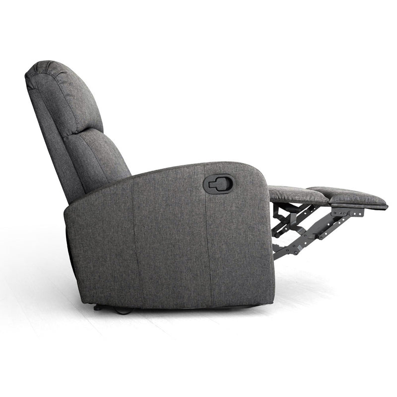 Poltrona Relax Reclinabile Manuale Rivestimento in Tessuto Spike a Fume-2