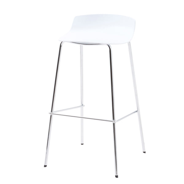 Sgabello da Bar 39x45x78 cm in Polipropilene Oxford Bianco sconto