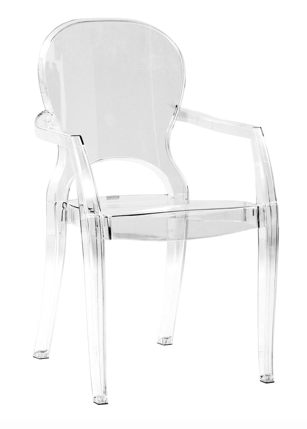 Sedia con Braccioli 51,3x51x92 cm in Metacrilato Atena Trasparente prezzo