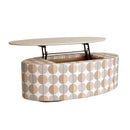 Tavolino Contenitore 118x58x39 cm in MDF Pratikò Optical Crema-2