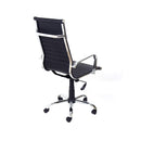 Sedia Poltrona Presidenziale da Ufficio in Similpelle Akka Nera-5