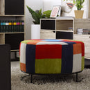 Pouf Rotondo Ø80x51 cm in Tessuto Patchwork XXL-3