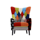 Poltrona Imbottita 80x76x108 cm in Tessuto Patchwork Flavia Multicolore-2