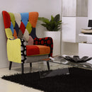 Poltrona Imbottita 80x76x108 cm in Tessuto Patchwork Flavia Multicolore-8