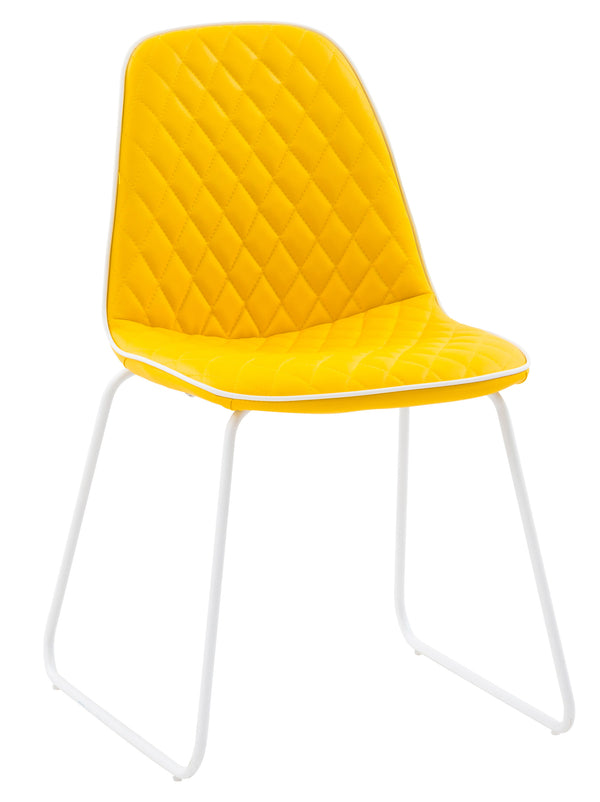 online Sedia Imbottita 45,5x55x83 cm in Similpelle Trapuntato Brenda Gialla