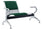 Panca per Sala Attesa 1 Posto da Ufficio con Cuscino e Tavolino in Acciaio e Similpelle Argento/Verde