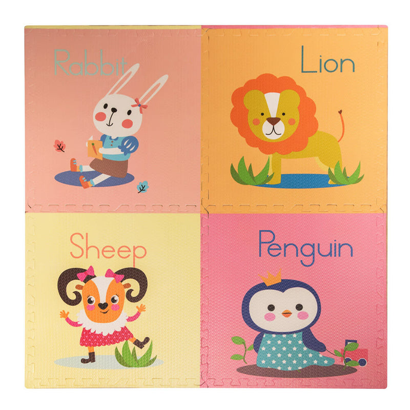 Tappeto Puzzle per Bambini 4 Pezzi 60x60 cm Pinguino Multicolore-1