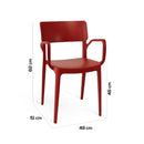 Poltrona New Chapeau in Polipropilene Rossa-5