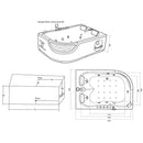 Vasca da Bagno Idromassaggio Angolare 180X120 cm Carnelli Elite-8