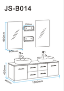Mobile Bagno Sospeso 150 cm Prince Carnelli Nero-8