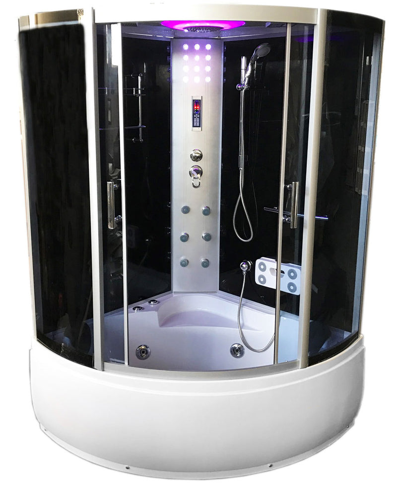 Box Doccia Idromassaggio Angolare 130x130 cm 6 Idrogetti Carnelli Milan Bianca-1