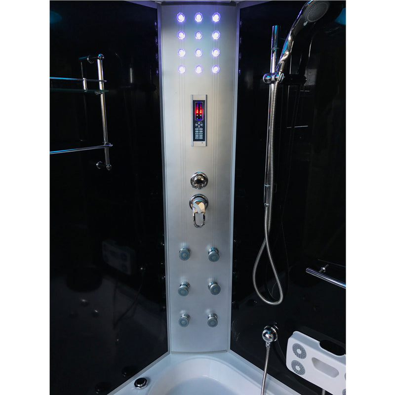 Box Doccia Idromassaggio Angolare 130x130 cm 6 Idrogetti Carnelli Milan Bianca-2