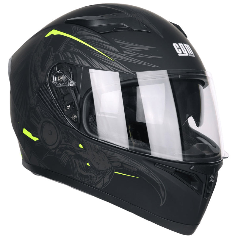 Casco Integrale per Scooter Visiera Lunga CGM Tampere Indian 316S Giallo Fluo Opaco Varie Misure-1